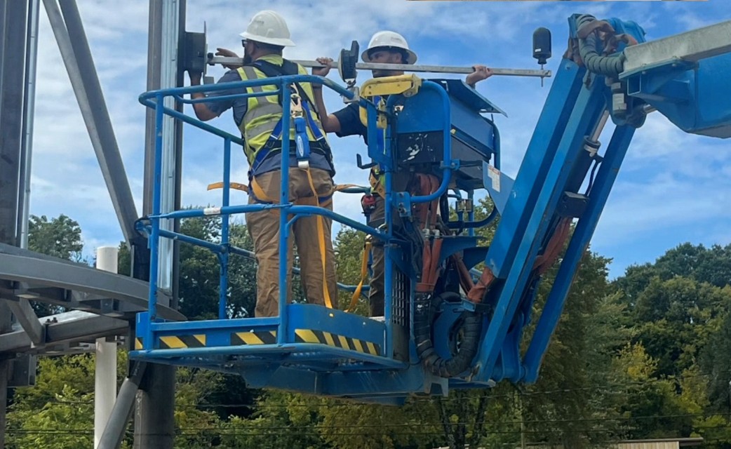 Bracket mounted BLK360 laser scanner